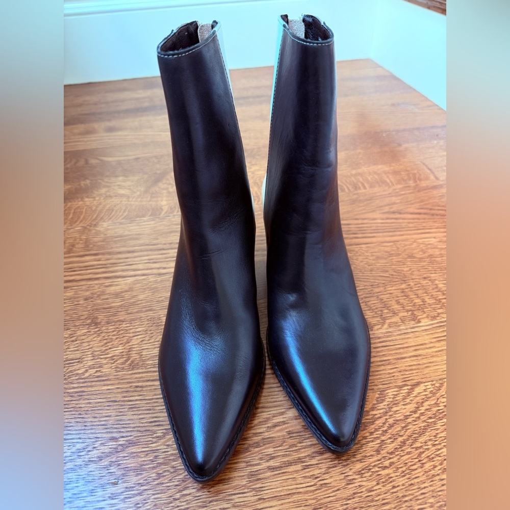 MATISSE Carson Leather Boots Western Pointed Toe Colorblock Block Heel Soft 7 - Picture 3 of 13